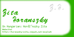 zita horanszky business card